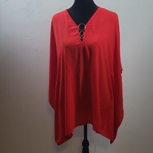 Michaels Red Tunic with Ring Accents